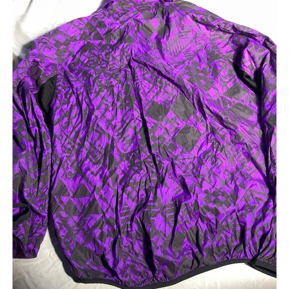 Vintage Illuminite Jacket Women’s Sz Medium Purple Black Zip Up Jacket - Picture 9 of 13